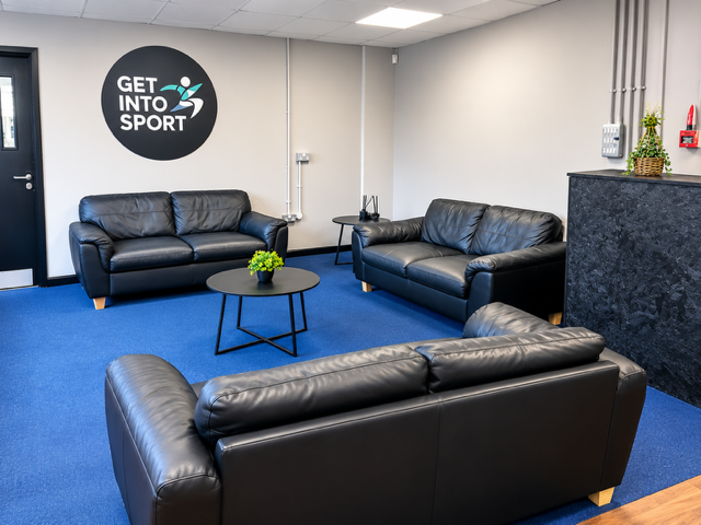 Seating area in the Get Into Sport reception