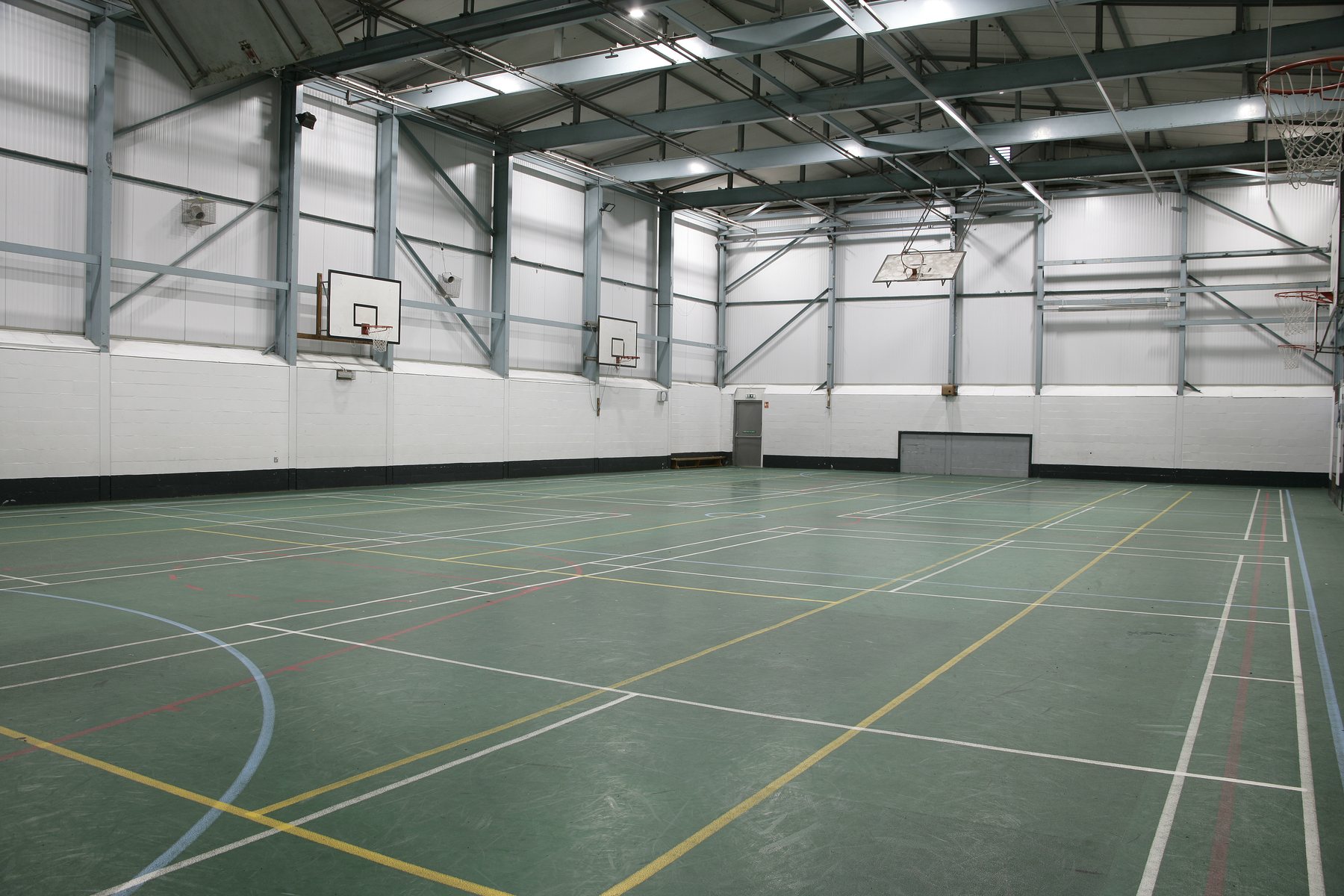 Empty sports hall ready for school and community use
